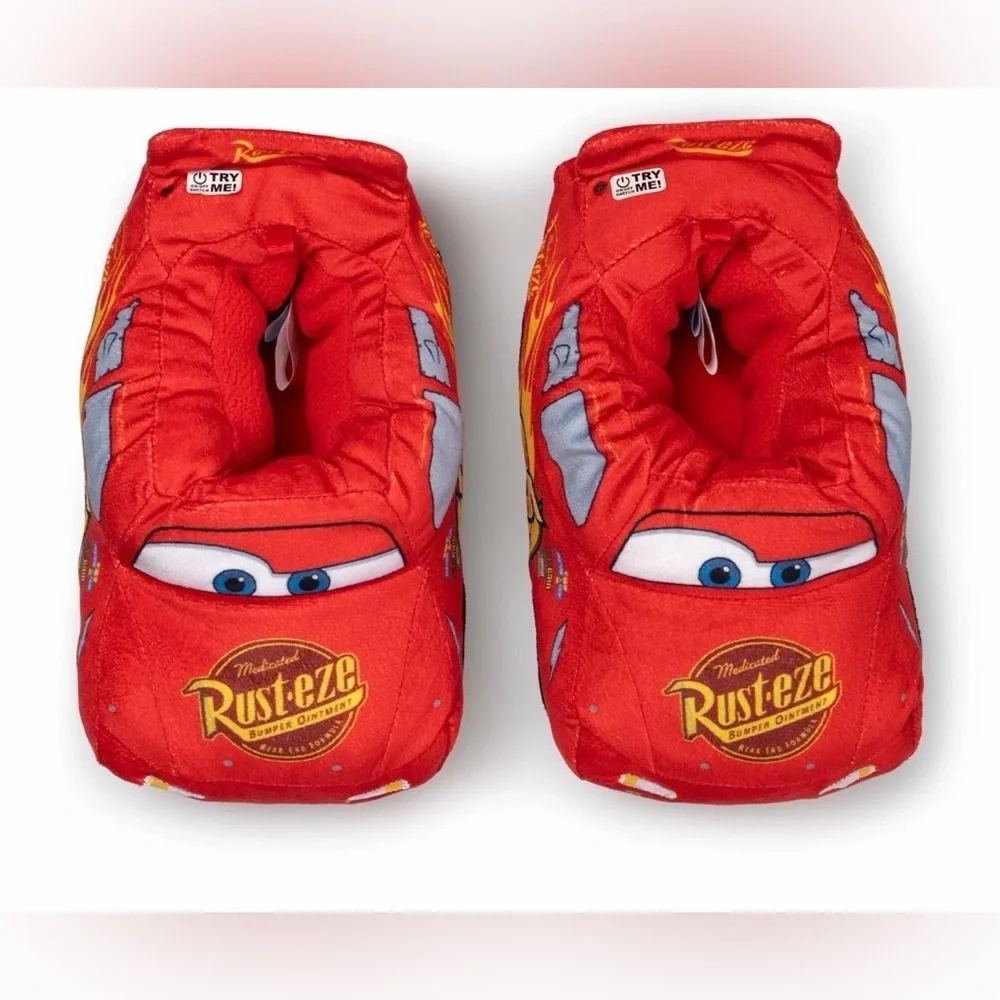 Disney Cars Little & Big Kids Lightning McQueen Slippers 11/12 NWT